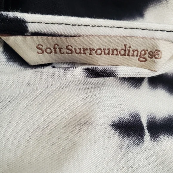 SOFT SURROUNDINGS TUNIC TIE DYE BOHO BLACK & WHITE LONG SLEEVE WOMENS (XS) - Picture 9 of 10